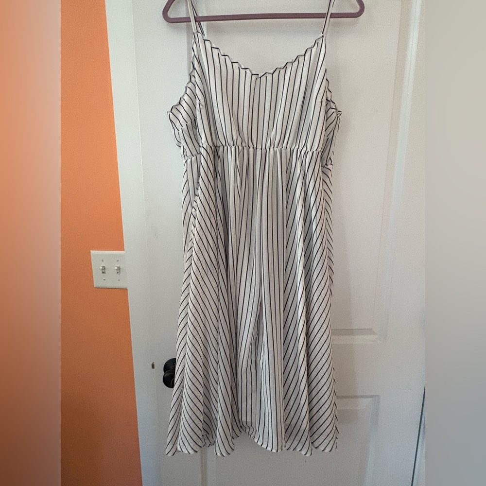 Torrid Black and White Striped Midi Dress